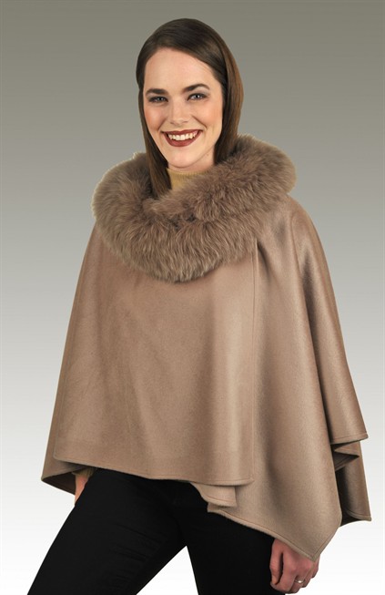 Cashmere Cape w/ Fox Trim