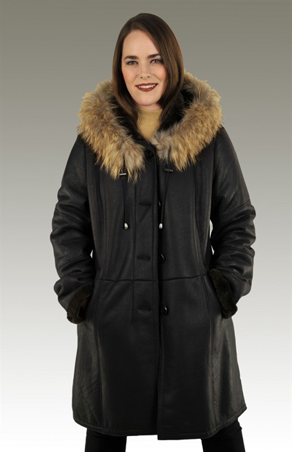 Black Shearling w/ Finland Raccoon