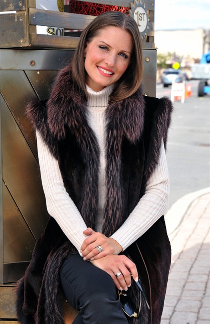 Sheared Beaver Vest with Fox Trim