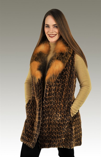 Sheared Beaver w/ Cross Fox Vest